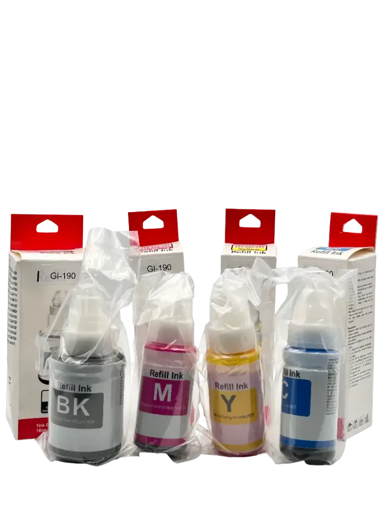 TINTA PREMIUN INK NEGRA-CYAN-MAGENTA-AMARILLO CANON GI-190 GI-490 GI-790 GI-890 GI-990 G1800 G2800 G3800 G1000 G2000 G1100 G2900 G3900 70ML/135ML BLACK