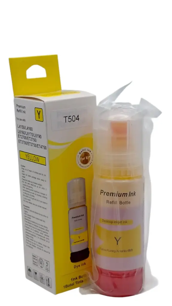 TINTA EPSON AMARILLO T504 L4150 L4160 L6161 L6171 L6191 PREMIUN INK 70ML