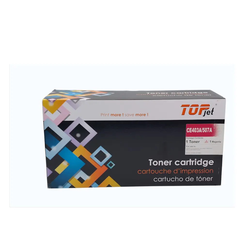 CARTUCHO DE TONER MAGENTA HP CE403A 507A LJ 500 COLOR M551 M575 CANON LBP5480 LBP7780 TOPJET 