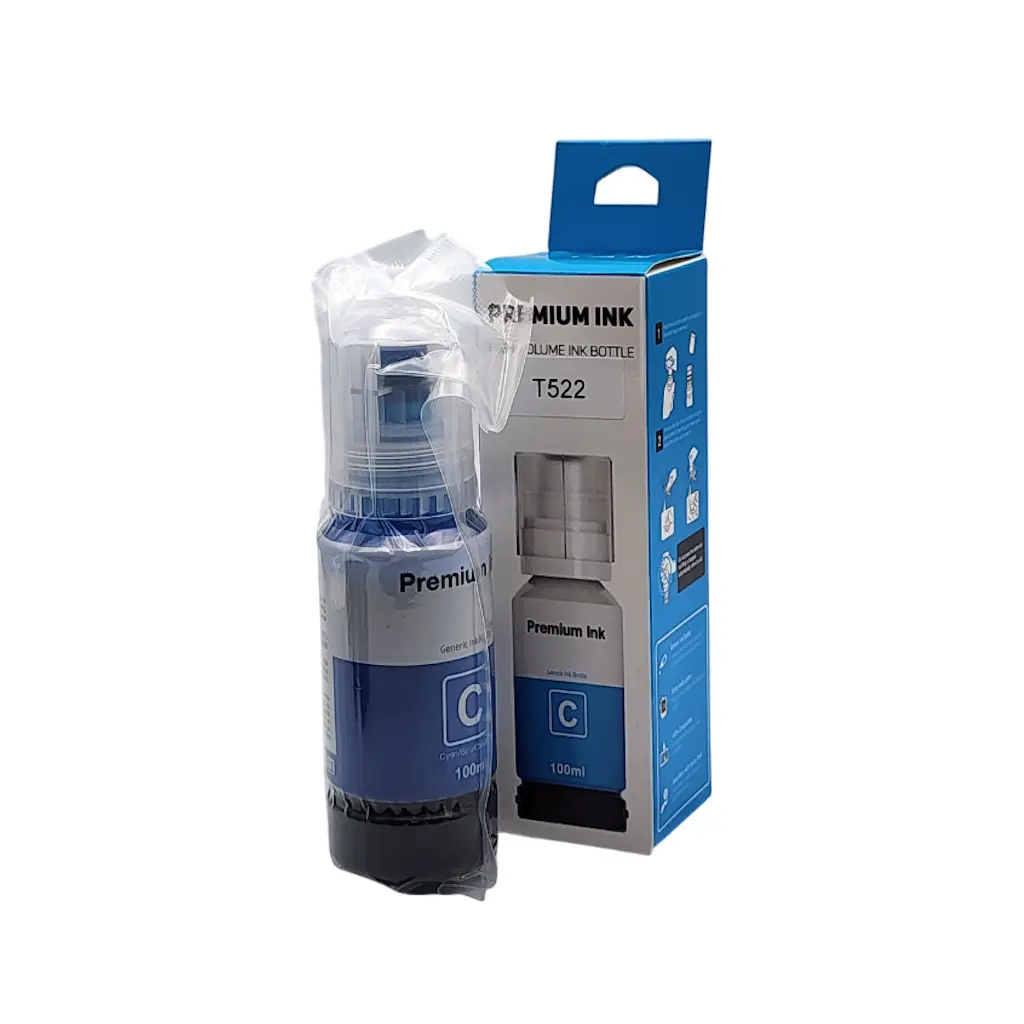TINTA EPSON CIAN T522 ET-2720 ET-2800 ET-2803 ET-4800 ET-4700 PREMIUN INK 100ML