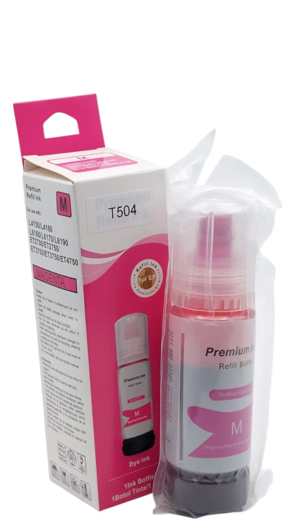 TINTA EPSON MAGENTA T504 L4150 L4160 L6161 L6171 L6191 PREMIUN INK 70ML