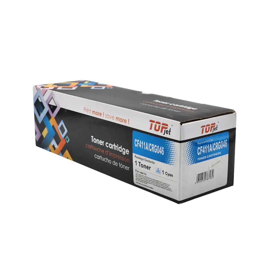 CARTUCHO DE TONER CIAN HP CF411A 410A PRO SERIE M452 LJ M477 CANON CRG046 MF731 MF732 MF733 MF735 MF734 LBP 654 653 TOPJET 
