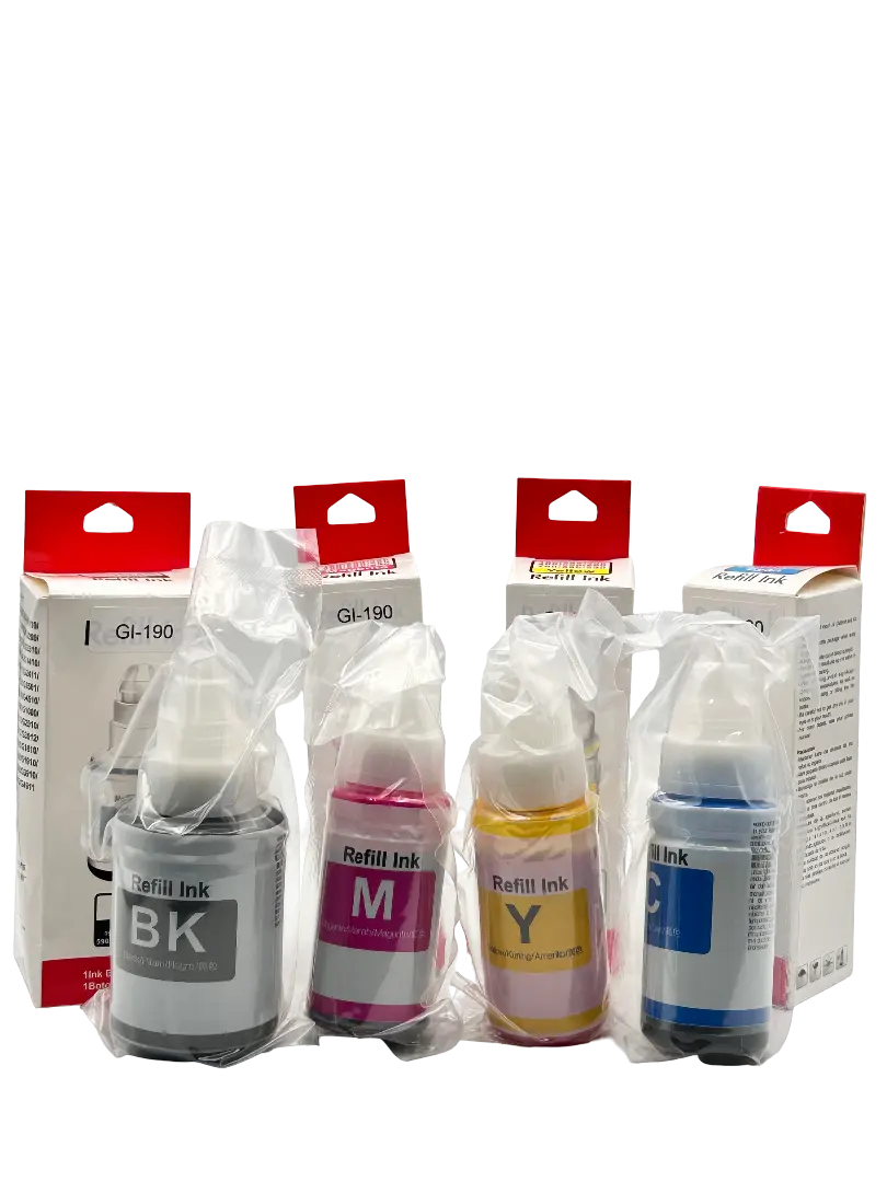 TINTA PREMIUN INK NEGRA-CYAN-MAGENTA-AMARILLO CANON GI-190 GI-490 GI-790 GI-890 GI-990 G1800 G2800 G3800 G1000 G2000 G1100 G2900 G3900 70ML/135ML BLACK