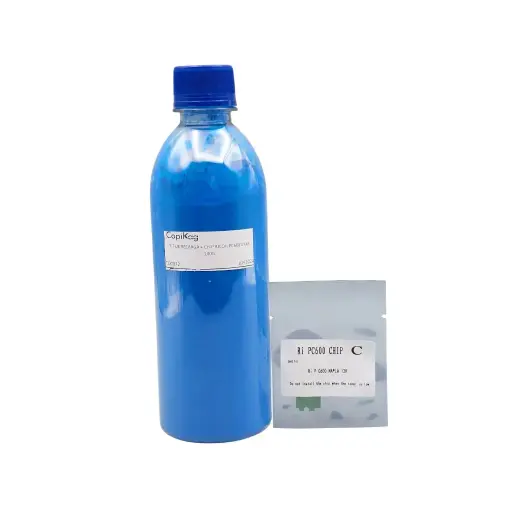 [TO0072] KIT DE RECARGA DE TONER + CHIP RICOH P C600 CIAN 200G