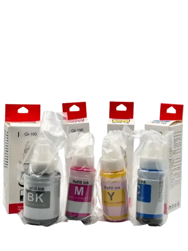 [KI0011] TINTA PREMIUN INK NEGRA-CYAN-MAGENTA-AMARILLO CANON GI-190 GI-490 GI-790 GI-890 GI-990 G1800 G2800 G3800 G1000 G2000 G1100 G2900 G3900 70ML/135ML BLACK