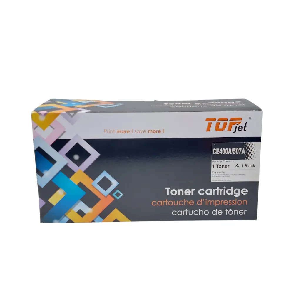 [CA0088] CARTUCHO DE TONER NEGRO CE400A 507A HP LJ 500 COLOR M551 M575 CANON LBP5480 LBP7780 TOPJET