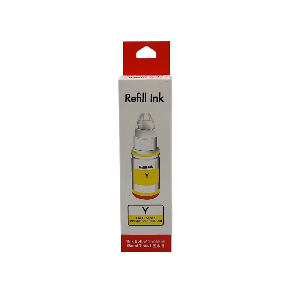 [XT0124] TINTA AMARILLO CANON GI-190 GI-490 GI-790 GI-890 GI-990 G1800 G2800 G3800 G1000 G2000 G1100 G2900 G3900 100ML GENERIC