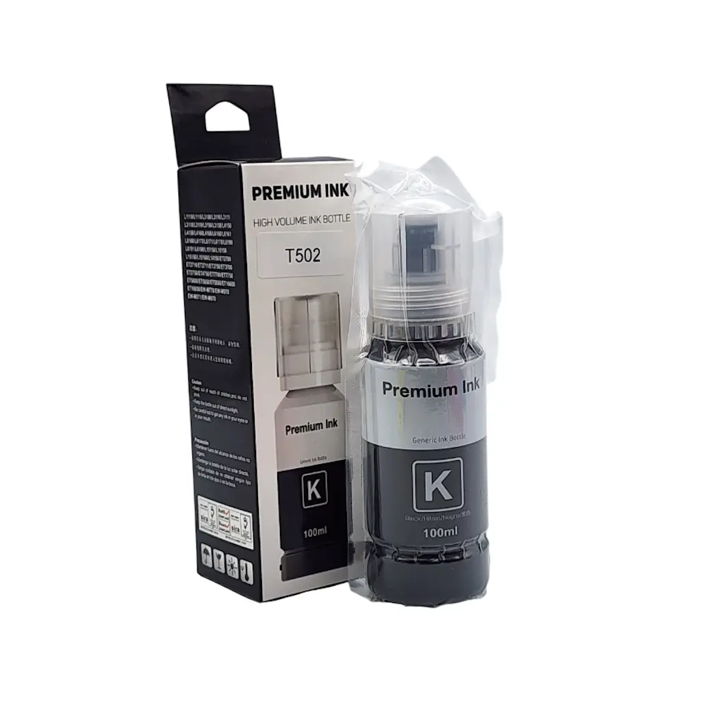 [TI0036] TINTA PREMIUN INK NEGRO EPSON T502 ET2700 2750 3700 3750 4750 4760 3760 3710 ST2000 3000 4000 100ML